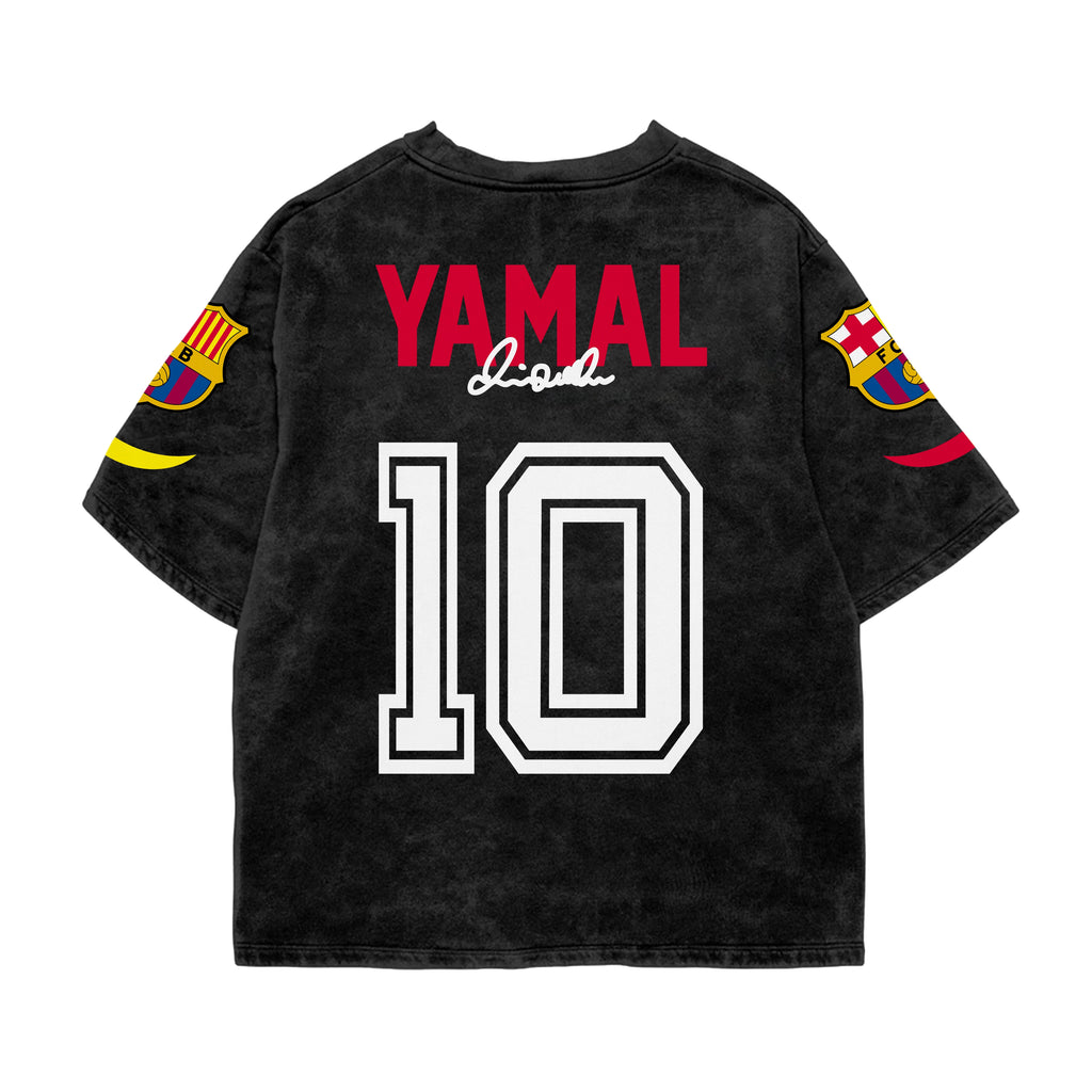 Yamal Rising Star 10 Acid Wash Oversized Tee