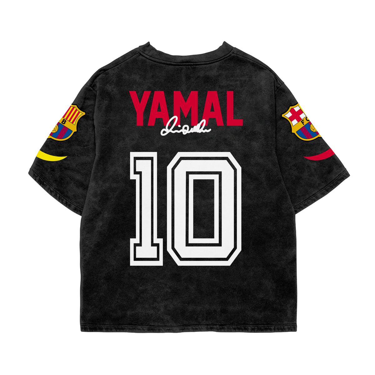 Yamal Rising Star 10 Acid Wash Oversized Tee