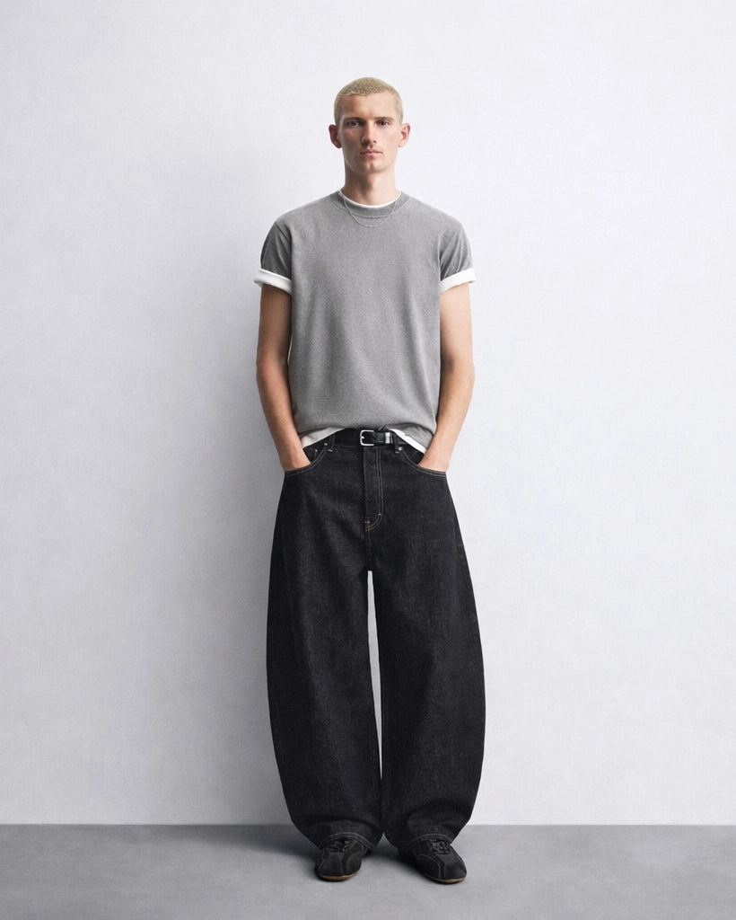 Phantom Black Barrel Fit Denim