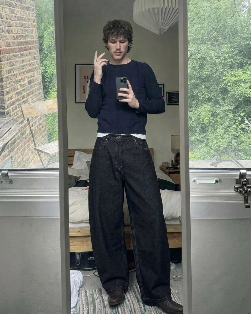 Phantom Black Barrel Fit Denim