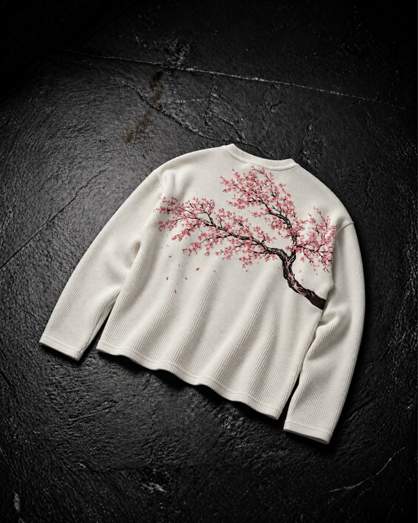 White Falling Petals Waffle