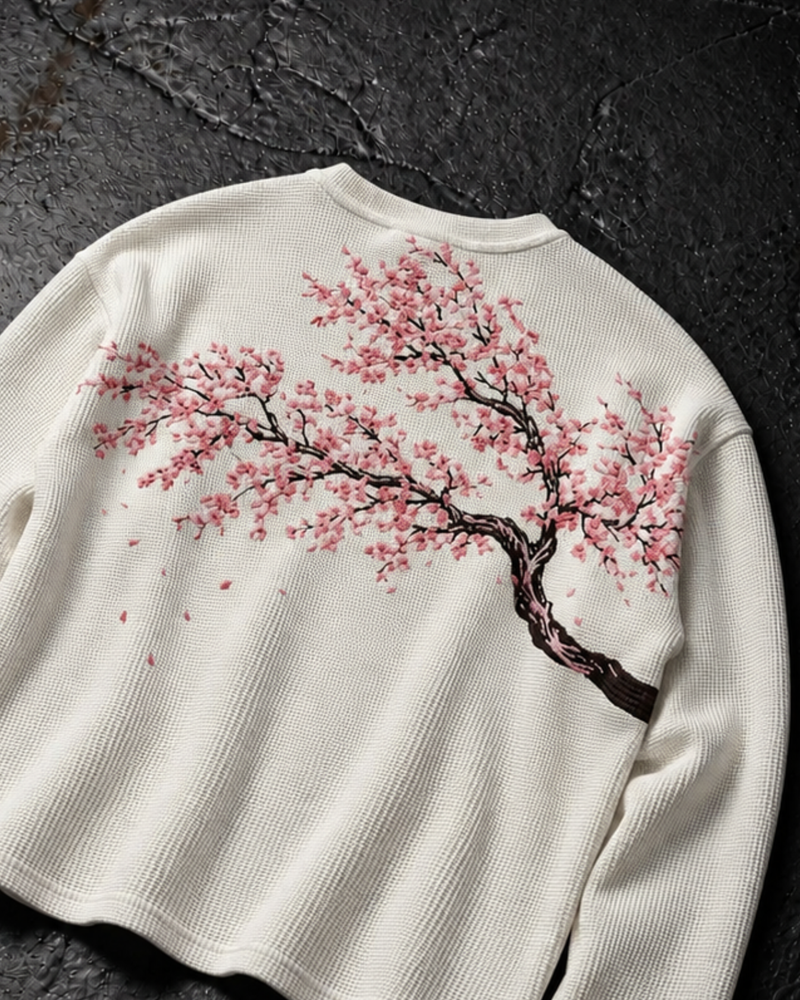 White Falling Petals Waffle
