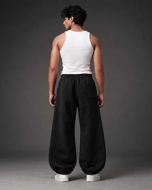 Shadow Black Oversized Sweatpants