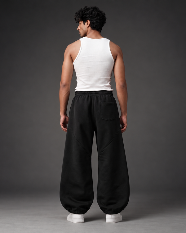 Shadow Black Oversized Sweatpants
