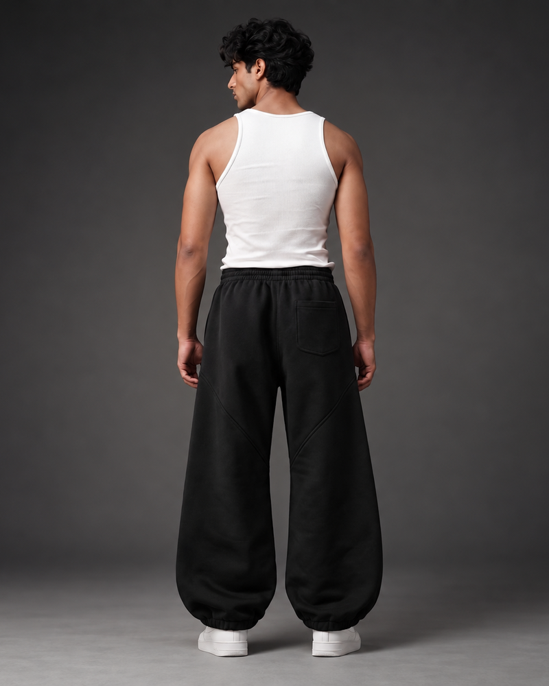 Shadow Black Oversized Sweatpants
