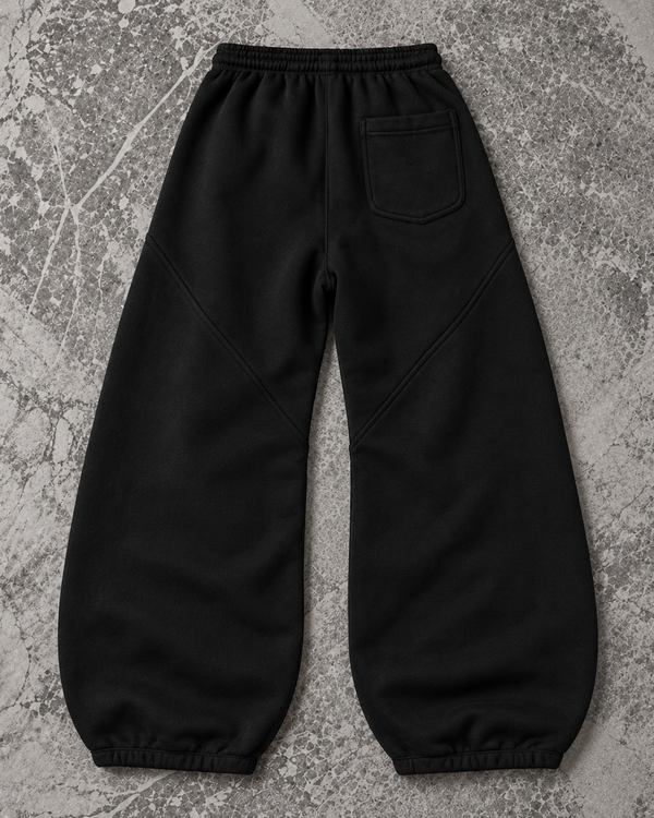 Shadow Black Oversized Sweatpants