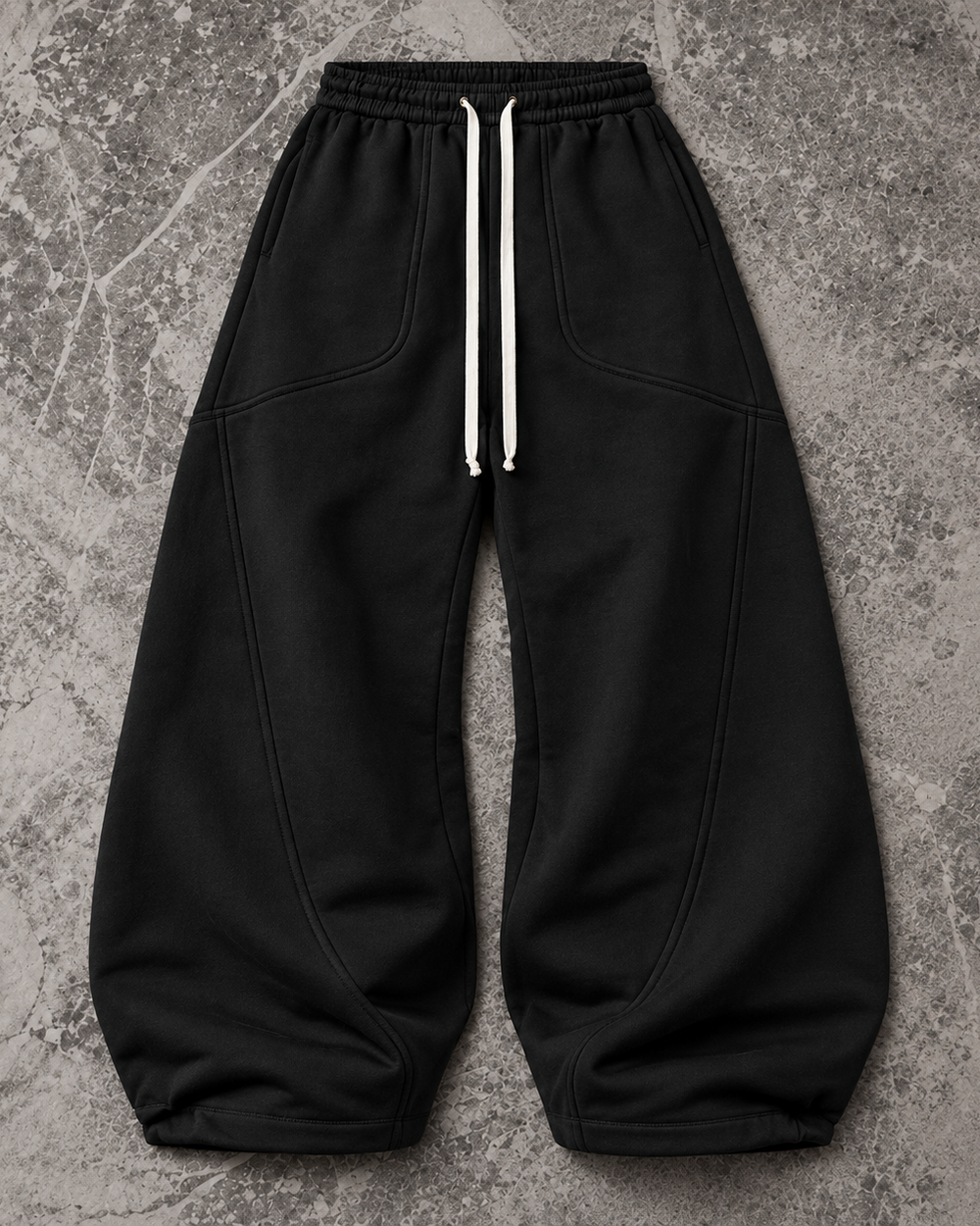 Shadow Black Oversized Sweatpants
