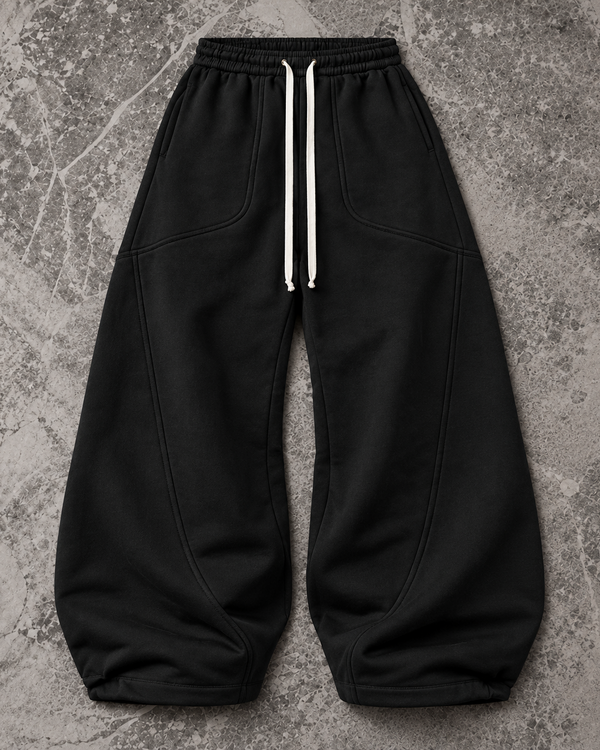 Shadow Black Oversized Sweatpants