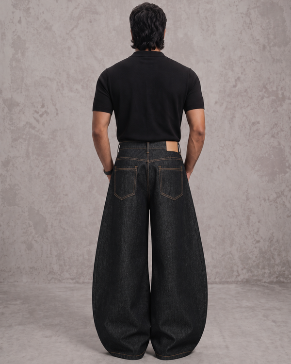 STEALTH BLACK BAGGY DENIM
