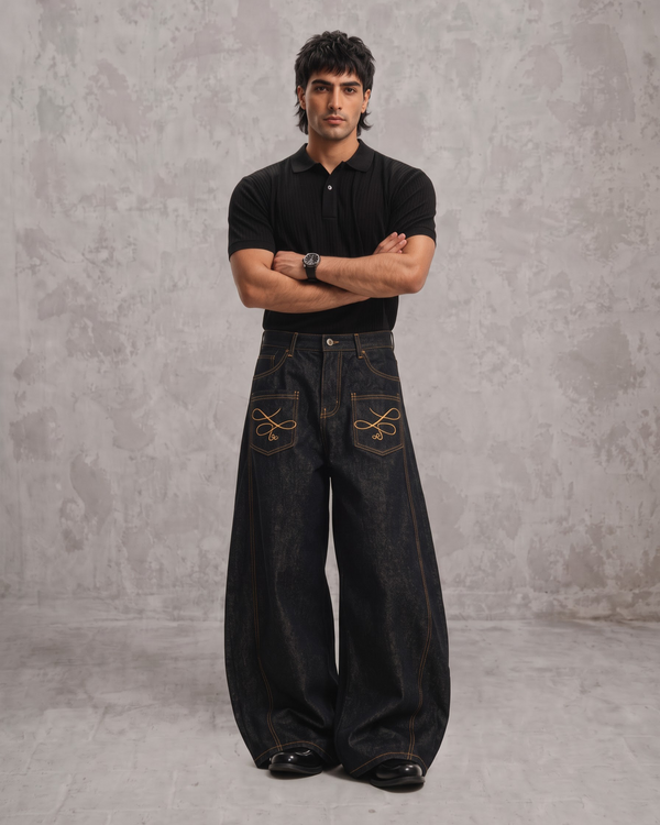 STEALTH BLACK BAGGY DENIM