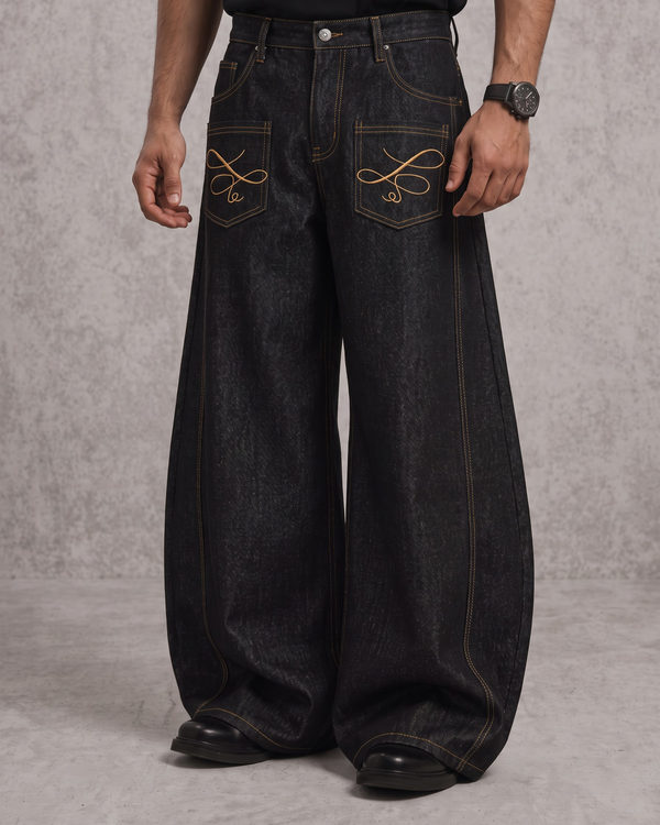 STEALTH BLACK BAGGY DENIM