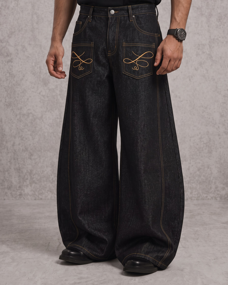 STEALTH BLACK BAGGY DENIM