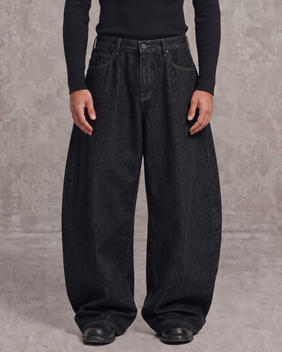 Phantom Black Barrel Fit Denim