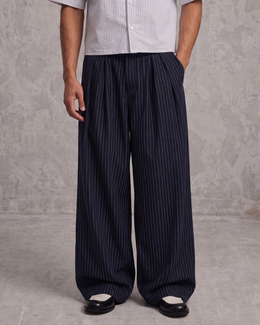 Relaxed Pinstripe Pants