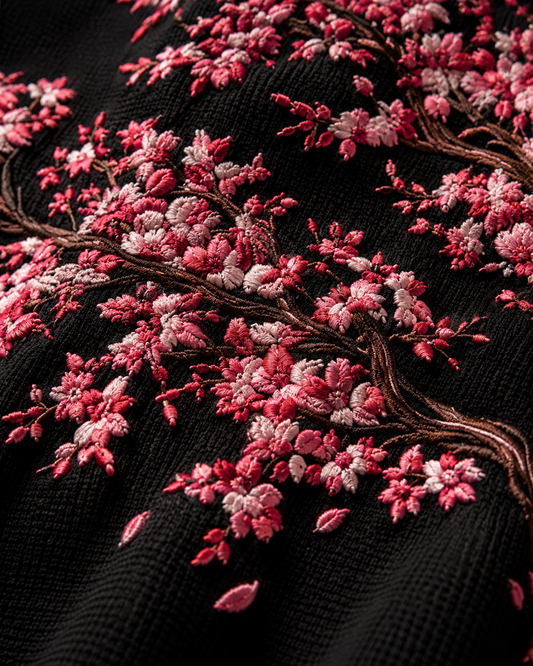 Black Falling Petals Waffle