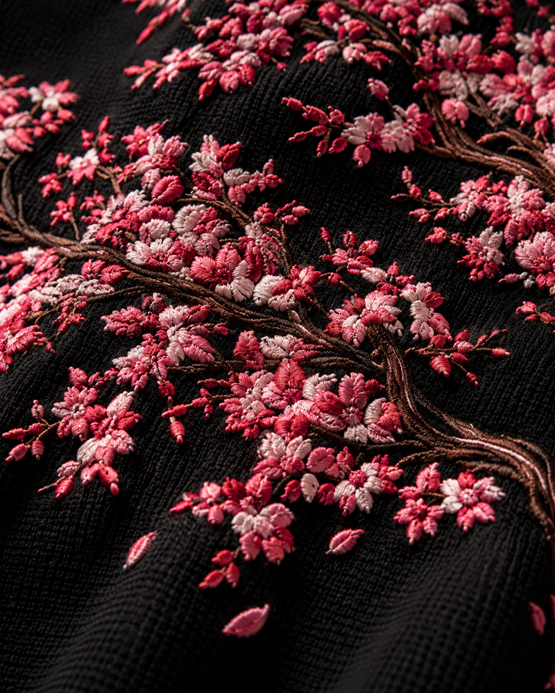 Black Falling Petals Waffle