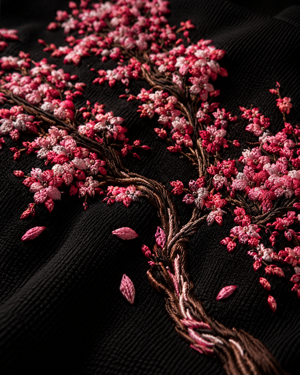 Black Falling Petals Waffle
