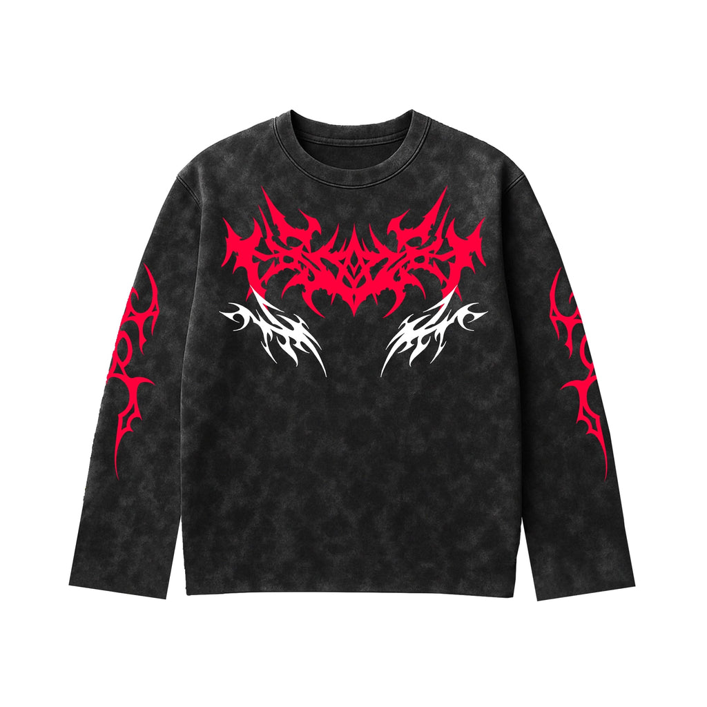 BLOOD RED SERAPH VOID FULL SLEEVE T-SHIRT