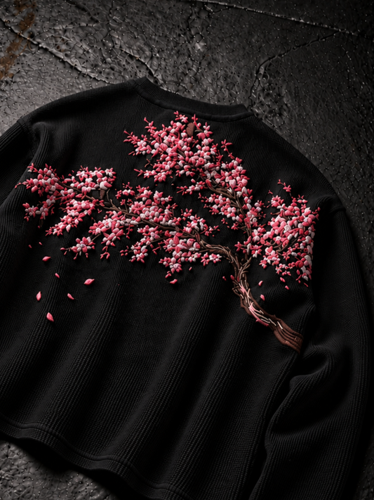 Black Falling Petals Waffle