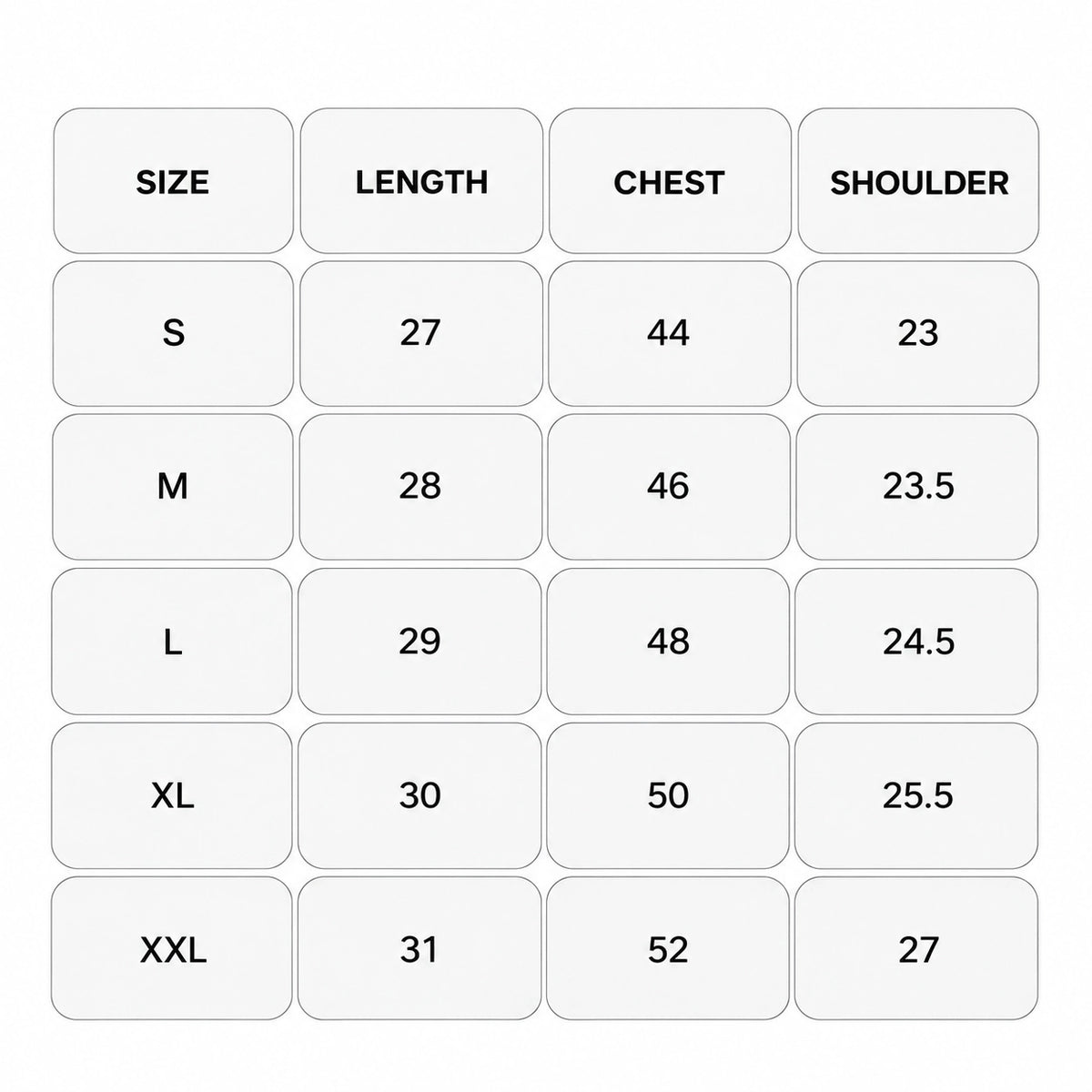 Black Falling Petals Waffle Size Chart